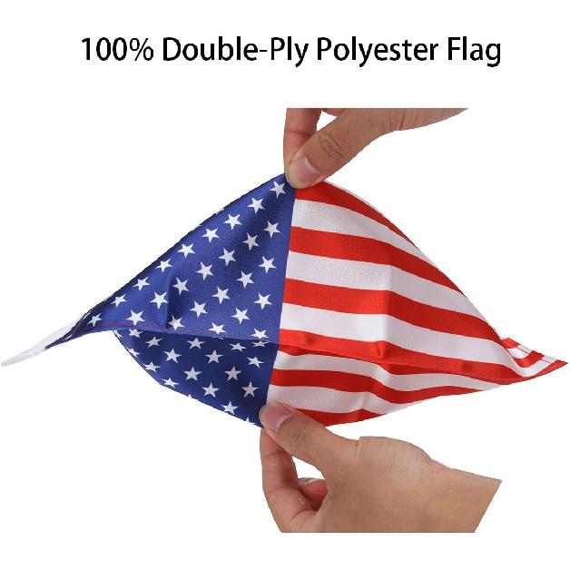 2Pcs 6" X 10" Motorcycle Flags American Flag For Harley Davidson Yamaha Honda Goldwing CB VTX CBR Chrome Stainless Steel Motorcycle Flagpole Mount