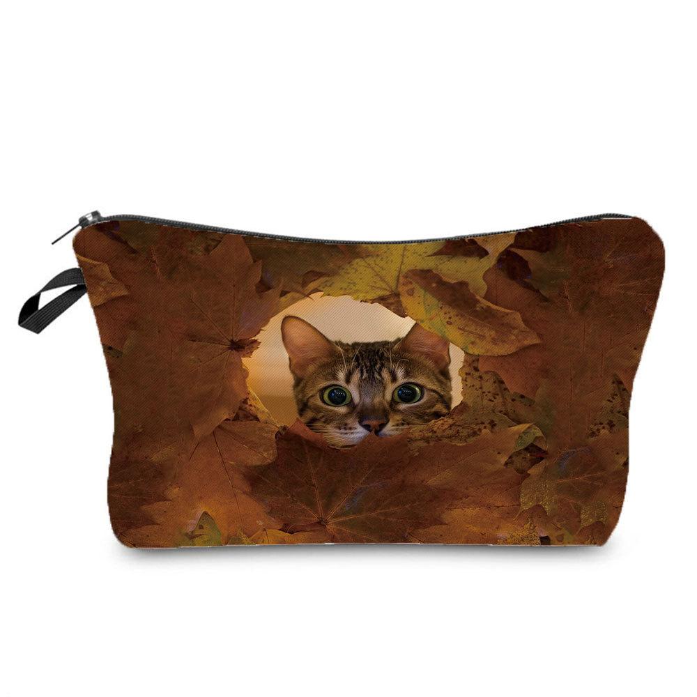 Women Cat Print Cosmetic Bag Toiletries Organize Travel Storage Case KTB