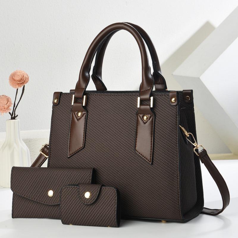 Three-piece set, mother and child bag, new handbag, women's versatile large bag, single shoulder fashion messenger bag Handbag