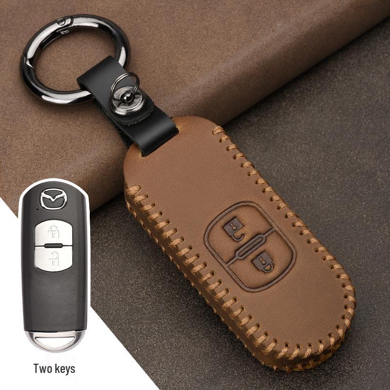 

Premium Genuine Leather Car Key Case for Mazda - Crazy Horse Cowhide