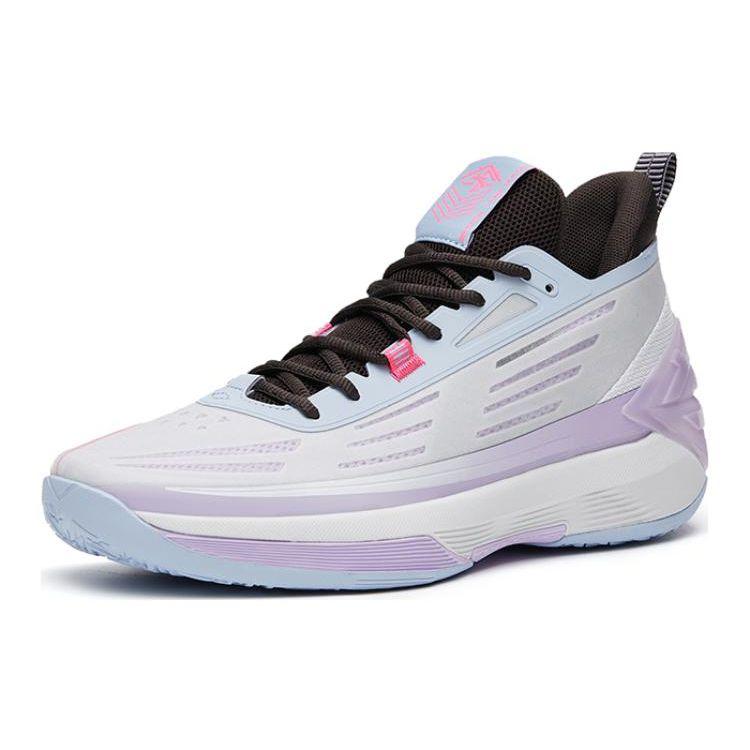 Anta Attack 5 Ütéscsillapítás Csúszásmentes Kopásálló Alacsony Szárú Férfi Kosárlabda Cipő Férfi sportcipő Lila Szürke 112331603-4