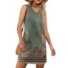 Women's V-neck Summer Casual Beach Vacation Women's Sleeveless Floral Print Sundress