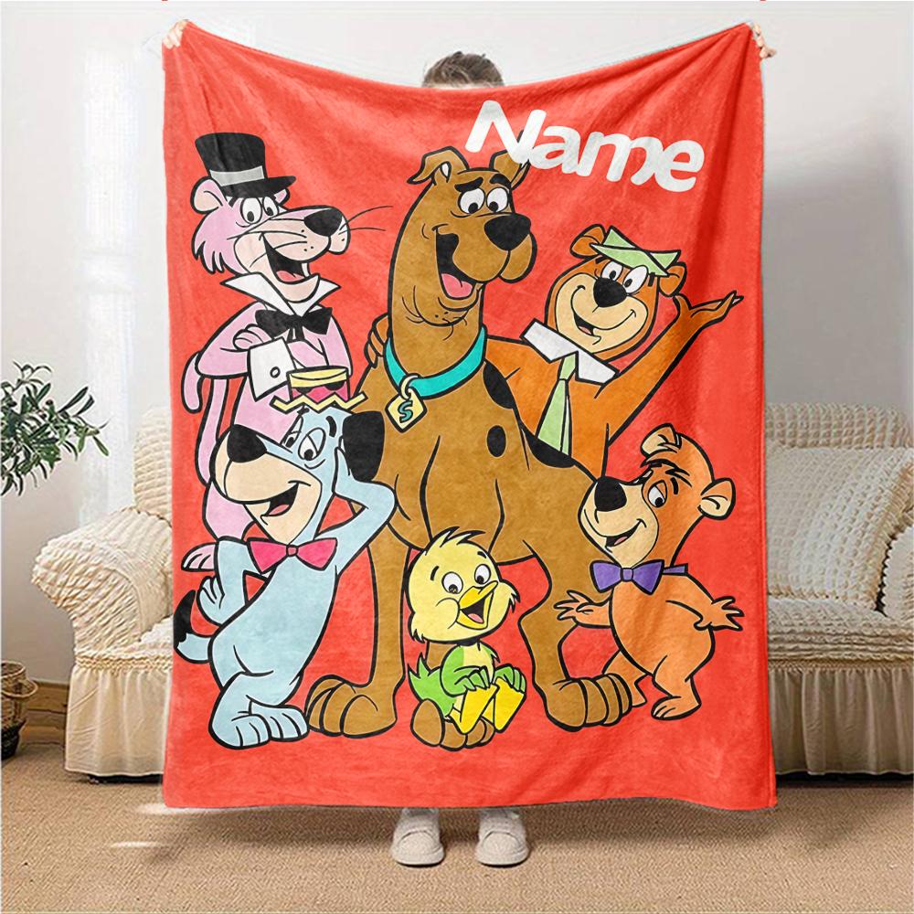 Custom Name Adventure Time Characters blanket for Couch & Bed, Plush Cozy Fuzzy Blanket Super Soft & Warm Blankets for Fall and Winter. 0908153