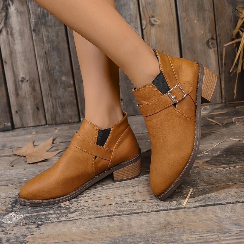 

Новые стильные удобные модные повседневные женские туфли с пряжкой, с острым носком, на толстом каблуке, однотонные, простые, элегантные, на высоком каблуке 36