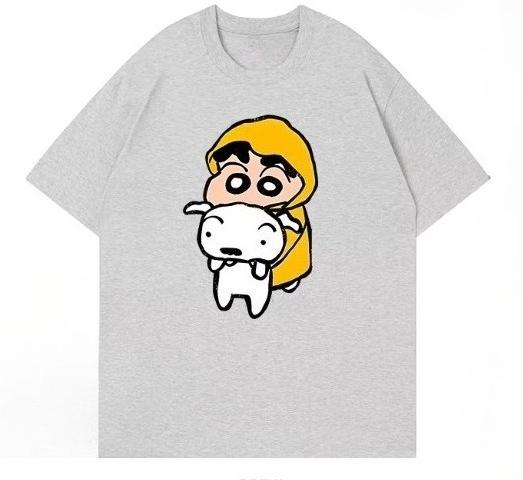 2026 New Crayon Shin-chan Harajuku Men Women Oversized Y2k Short Sleeve Streetwear Casual High Quality Female Male Clothing Tee S