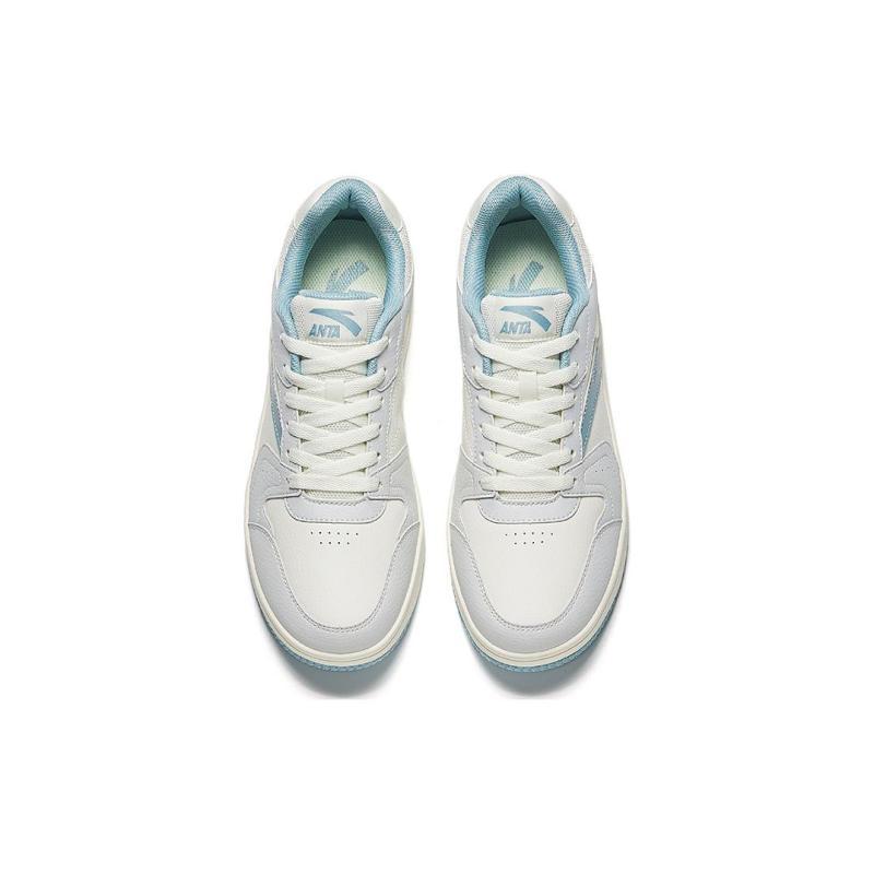 Anta Little Zero Feeling Slip Resistant, Abrasion Resistant, Lightweight Low Top Skateboard Shoes Men's White Blue Sneakers 912518068F-12