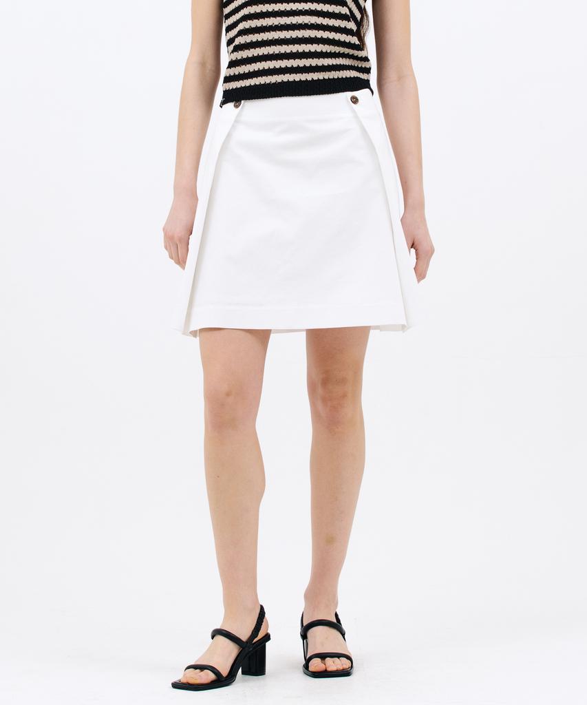 JUN BY JUN K Button Mini Skirt_White