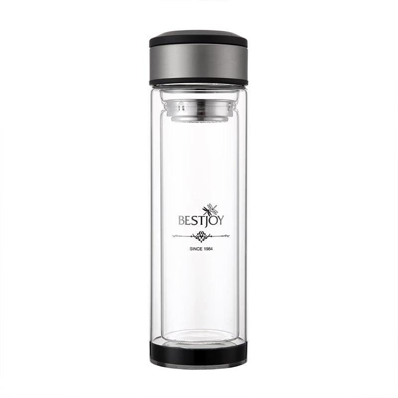 Fuguang 320ml Double Wall Glass Tea Infuser Bottle