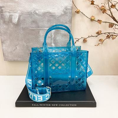 Sommer hohler Gemüsekorb neue Bonbonfarbe Umhängetasche große Kapazität Messenger transparent Damenhandtasche