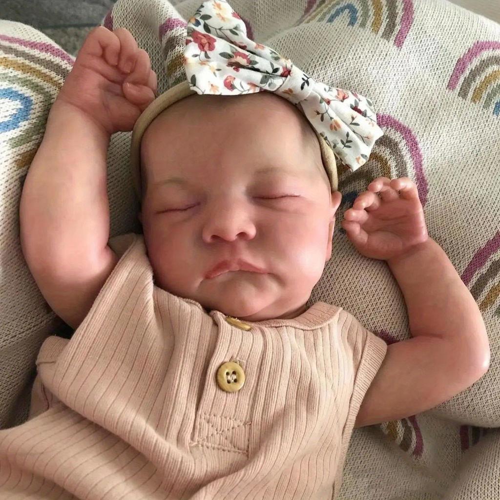 BZDOLL Realistic 19inch 48cm Reborn Doll Sleeping Baby Levi Soft vinyl Toy Real Touch Newborn Bebe Girl Art Toys for Kids Christmas Gift