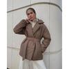 Winter New Thickened Lapel Waist-Tight Cotton Coat Women Slim Fit Solid Color Warm Padded Jacket Outerwear