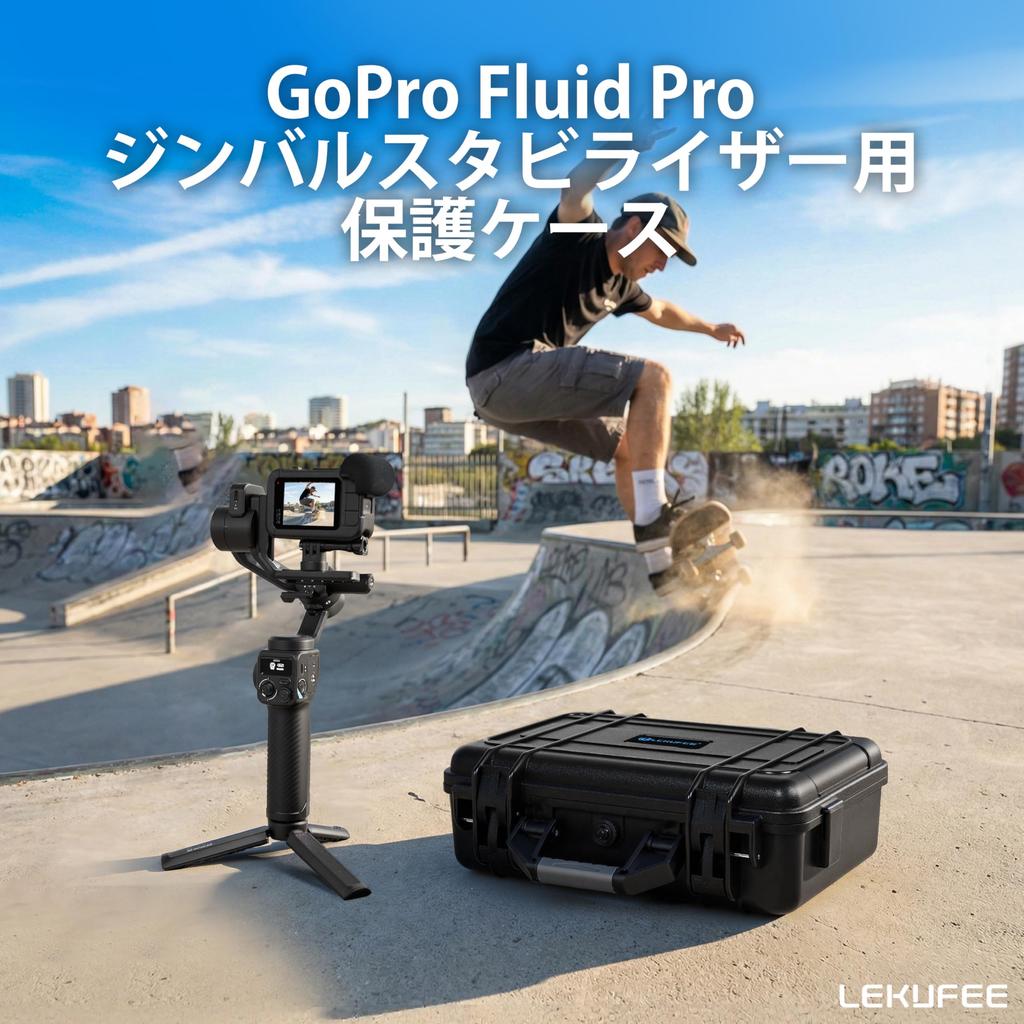 Lekufee Waterproof Hard Carrying Case for GoPro Fluid Pro AI Gimbal & Hero 13/12/11/10/9 Cameras Dual-Layer EVA ABS Shell Travel Storage Bag