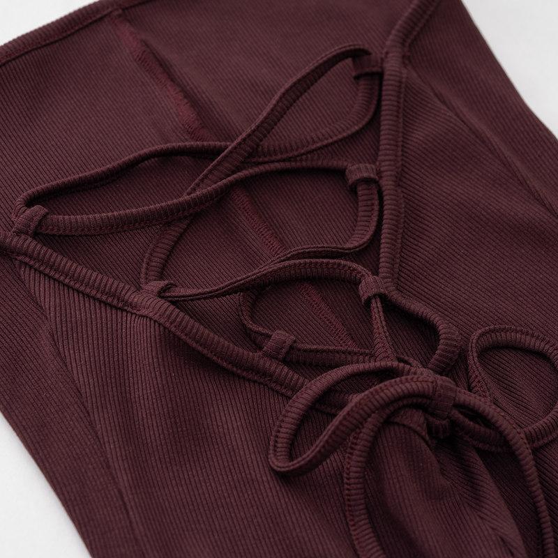 Women's Autumn Winter Elegant Slim Fit Sexy Bra Jumpsuit Strapless Solid Color Backless Romper