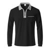 Spring Classic British-style POLO Shirt with Zipper Quick-drying and Breathable