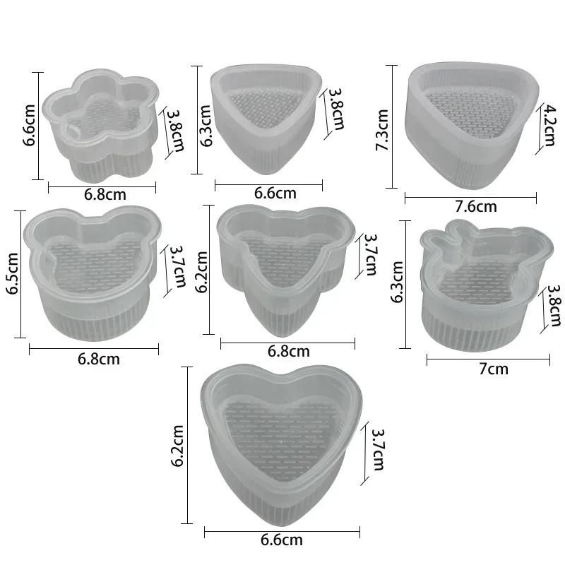 1/7/8Pcs Sushi Mould Cute Flower Triangle Cartoon Shape Japanese Rice Ball Mould Children's Food Making Mold Kitchen Baking Tool
