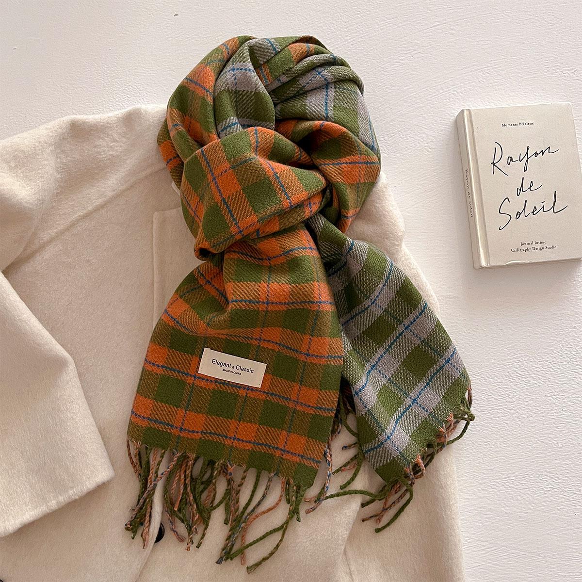 

40*200CM Warm Thickened Scarf For Women Long Tassel Pashmina Shawl Faux Cashmere Warps Autumn Winter High Quality Blanket 20-200cm