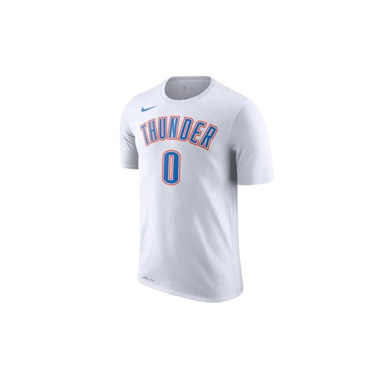 Nike NBA Thunder Westbrook No. 0 Sports TEE Men White Men s 870797-100 S