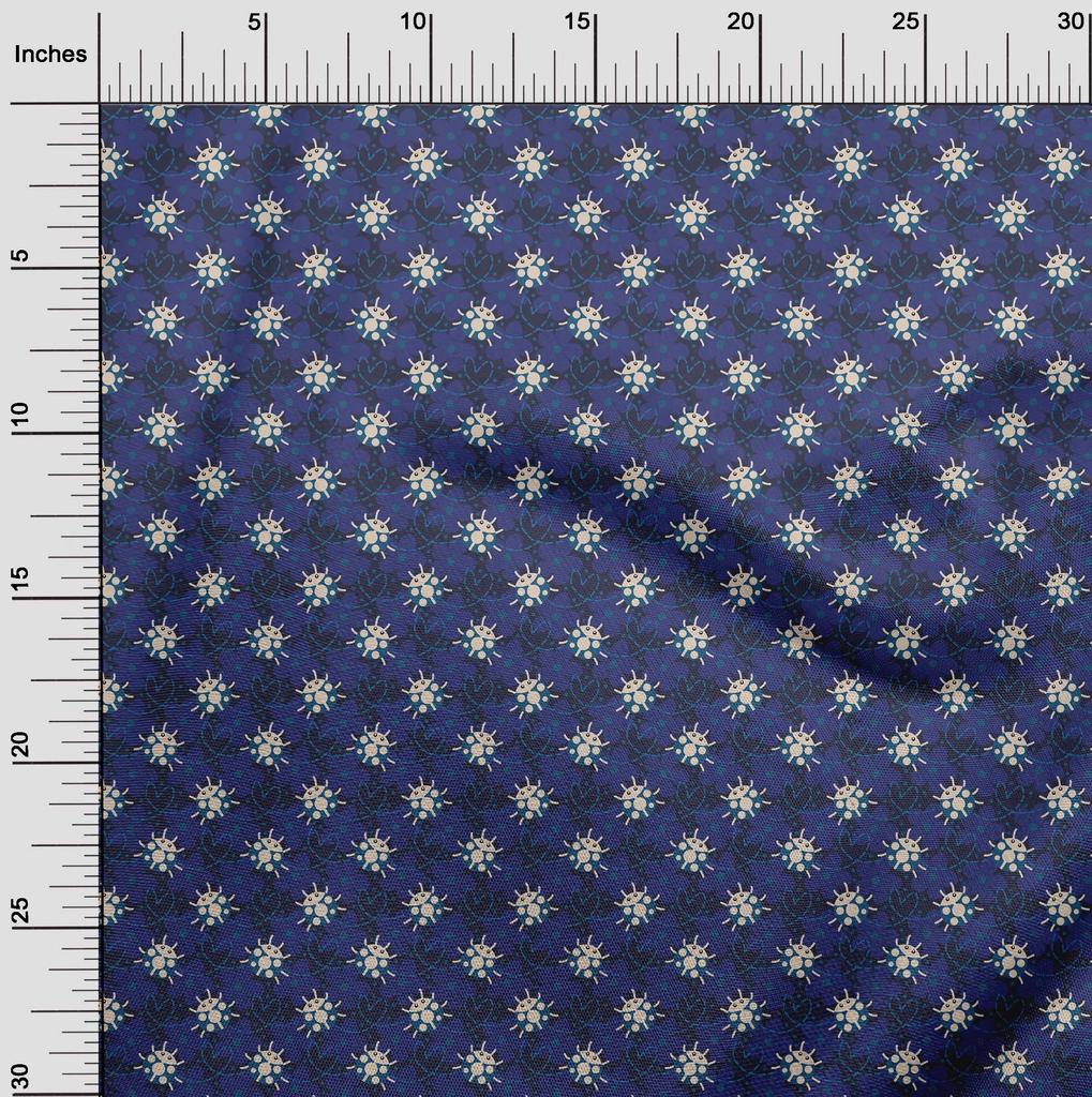 oneOone Cotton Poplin Blue Fabric Bird Ladybird  Sewing Fabric By The Yard Printed Diy Clothing Sewing Supplies 42 Inch