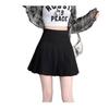 Women's High Waist Black Pleated A-line Skirt - Autumn Slimming Petite Midi