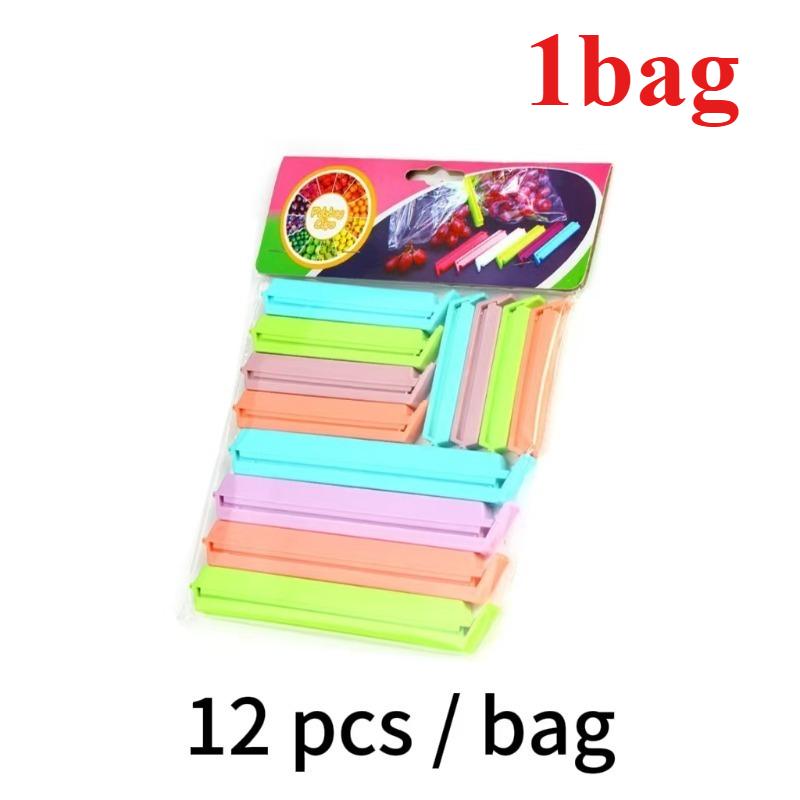 12pcsset Food Storage Portable New Kitchen Accessories Food Snack Seal Sealing Bag Clips Sealer Clamp Plastic Tool 71015cm 2990₽