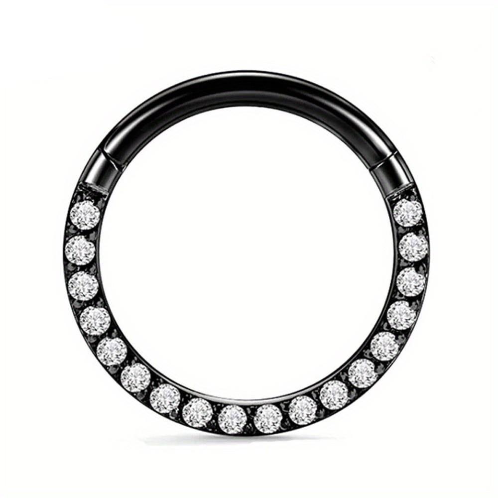 F136 Implantat-Grad Titan Nasenring Creole Mode CZ Zirkon Ohrringe CNC Nahtloser Ring Septum Helix Piercing Schmuck
