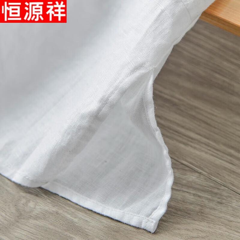Hengyuanxiang Men's 100% Linen Short-Sleeve Polo Shirt