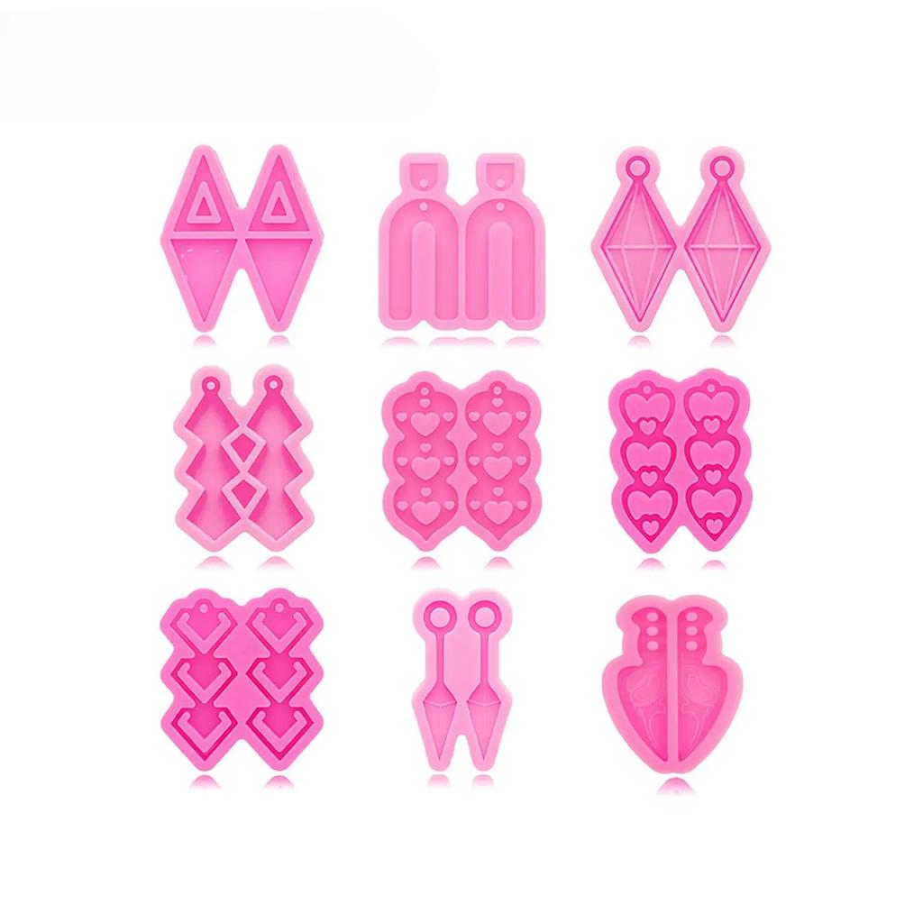 Glossy Horseshoe/Heart/Kunai Knife Earrings Silicone Molds Make Crafts with Epoxy DIY Handmade charms Resin art Mold