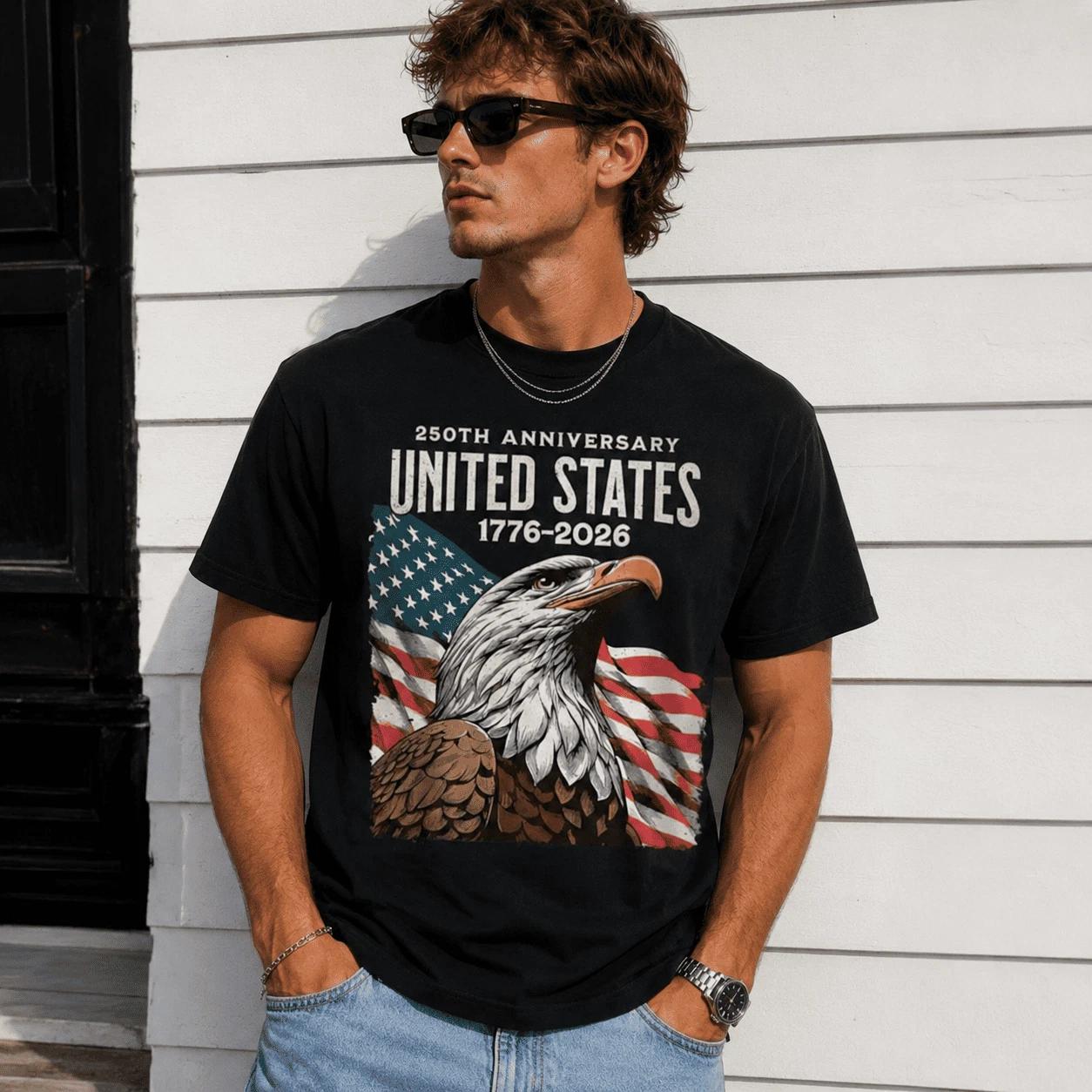 USA 250th Anniversary Flag Patriotic 4th of July Independence T-Shirt XXXXL