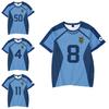Blue Lock 3D Digitaal Bedrukt Cosplay T-shirt Voor Tieners Polyester Stof
