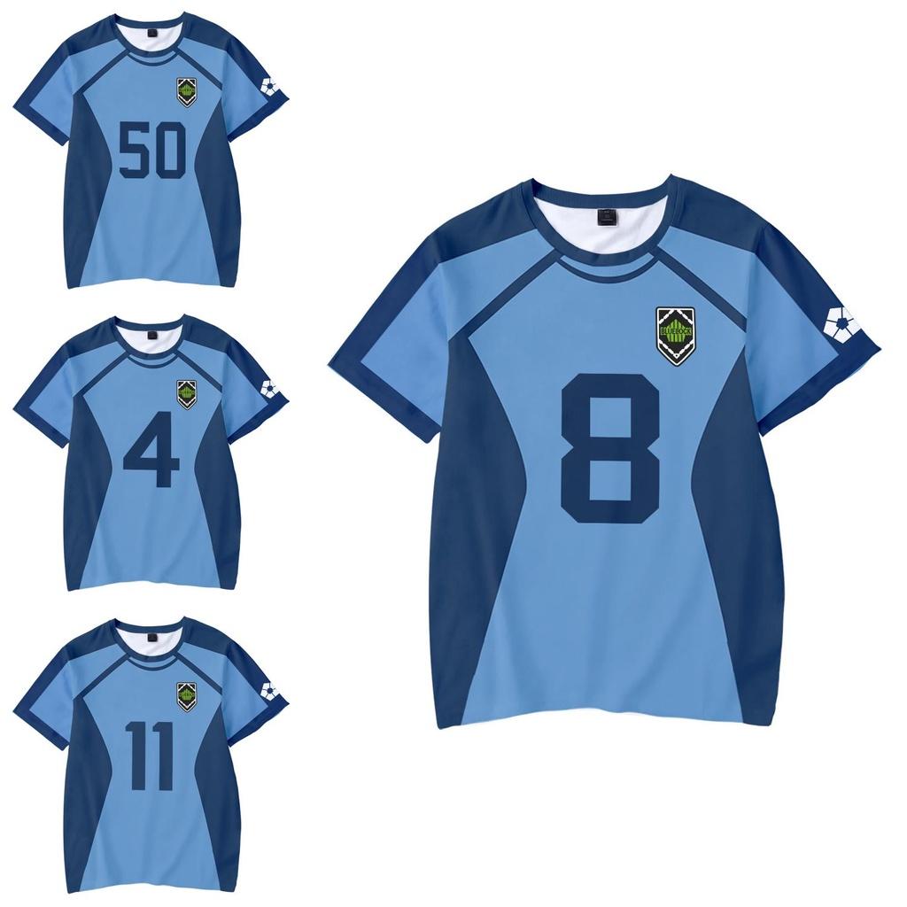 Blue Lock 3D Digitaal Bedrukt Cosplay T-shirt Voor Tieners Polyester Stof