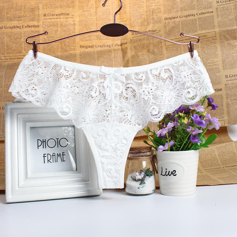 Frauen Sexy Criss-Cross Aushöhlen Spitze Höschen Low-taille Unterwäsche Tanga Weibliche Atmungsaktive Dessous Versuchung Stickerei