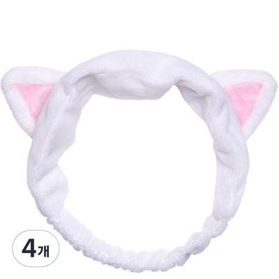 Iducare Hair Band, White Cat, 4 Pieces