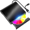 External DVD CD Drive, 2 In 1 USB 3.0 Type-C Portable CD Burner, CD ROM +/-RW External CD Player for PC Laptop Desktop
