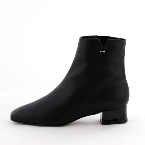 Genuine Leather Cushioned Warm Boots Made In Japan by HIMIKO. Side-cut Metal Point Boots, Size 651412, Black, Size 235.