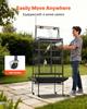 Bird Cage, 830 x 790 x 2100 mm, Open Flat Top, Wrought Iron Bird Flight Cage with Perches, Slide-Out Tray, Plastic Feeders, for Cockatiel, Monk