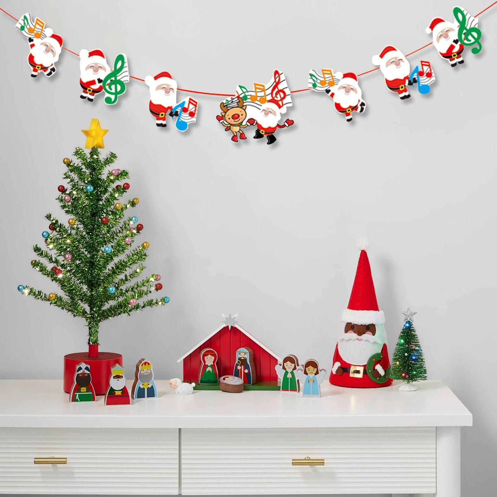 

Рождественские флаги и украшения для торговых центров и магазинов, рождественские украшения, атмосфера, подвесные украшения из ткани One Size красный