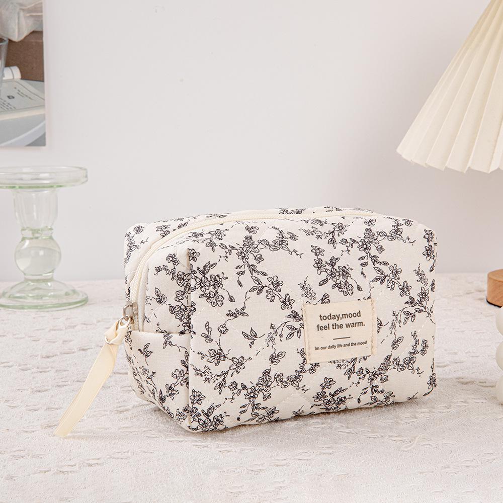 Gestepptes Rot Kariertes 3-teiliges Make-up-Taschen-Set mit Clutch mit großem Fassungsvermögen