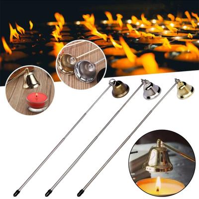 Bell Candle Extinguisher with Telescopic Handle Rotating Metal Tealight Candle Wick Flame Snuffer Putting Out Candle Stopper Tools Universal Candle