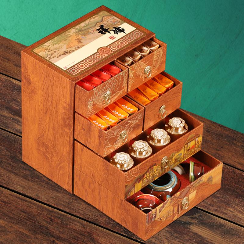 

Подарочная коробка для премиального чая: Улун, Черный, Пуэр и Жасмин - Коллекция «Тысяча ли рек и гор»