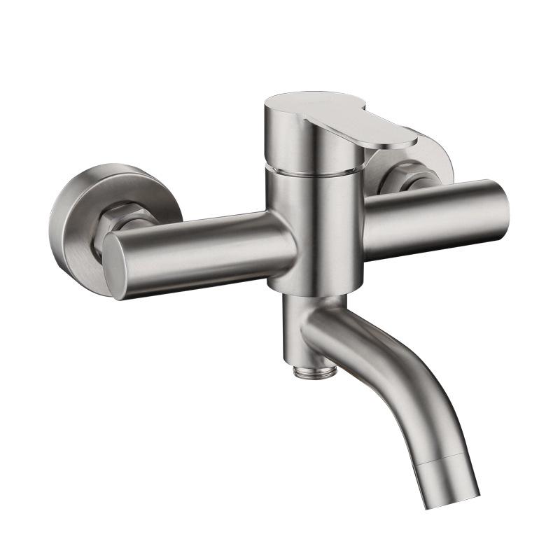

304 Stainless Steel Wall-Mounted Shower & Bathtub Faucet with Concealed 3-Hole Mixer Valve for Hot/Cold Water