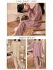 Ladies' Cartoon Pajama Set: Cotton Gauze, Long Sleeve & Pants, Thin Cardigan, Spring/Autumn Style.
