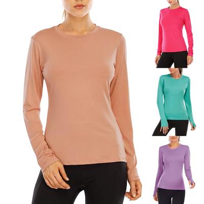 Women Tight-fitting Color Sunscreen Fitness Long-sleeved T-shirt