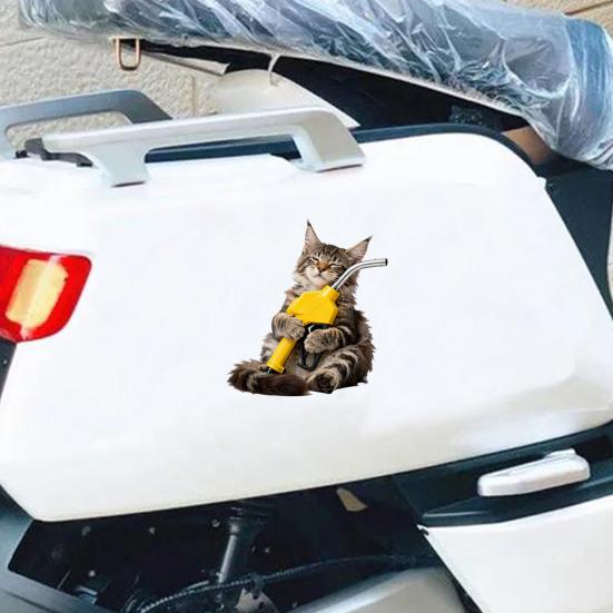Car Stickers Waterproof Scratch Cover Cute Cat Shape Car Decals for Fuel Tanks Body Parts Electric Vehicles Peelable No Residue Sunproof Car Sticker