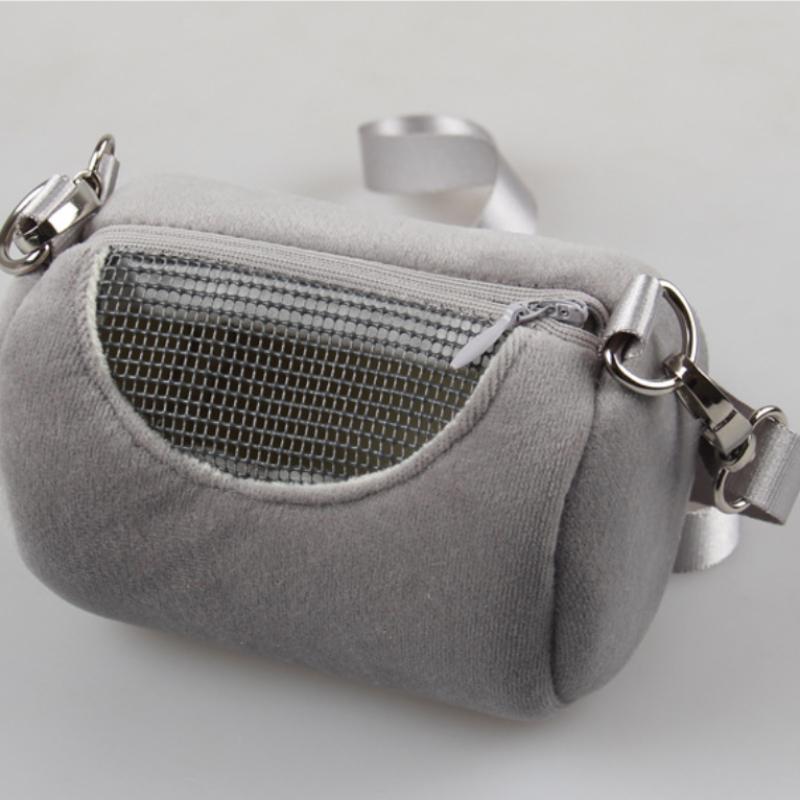 

Клетка для домашних животных Сумка-переноска для хомяка Портативный цилиндрический ранец Летяга Дорожный дышащий сетчатый мешок для морских свинок Переноска для животных серый