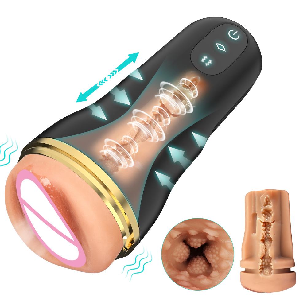 Masturbatoare Masculine Automate Penis Supt Oral Vibrator Vagin Pussy de Buzunar Cupă pentru Masturbare Jucării Sexuale pentru Bărbați Mașină de Blowjob