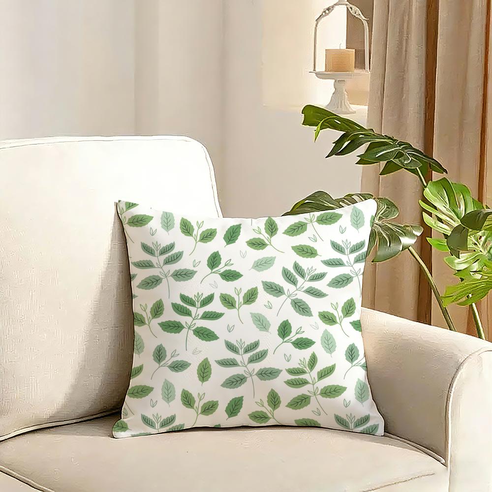 Modern Style Leaf Cushion Cover Reversible Plush Pillow Cover Soft Fluffy Home Decor for Sofa Bedroom