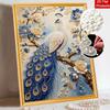 Peacock Pearl Kit 5D DIY Round Rhinestone Art for Adults Relaxing Handmade Wall Decor National Day Gift Frameless