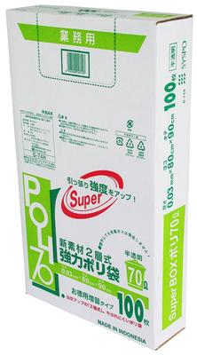 System Polymer New Material Strong Plastic Bag for Commercial Use 70L Translucent 100 Pieces 70L Width 80 X Height 90cm Thickness Double-layer G-74H