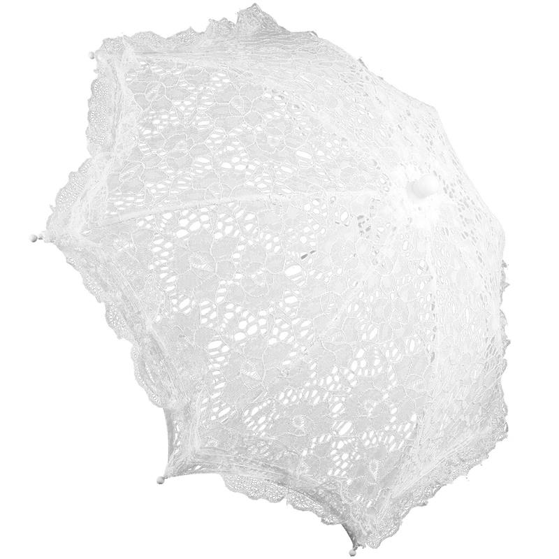Prop Umbrella Embroidery Parasol Elegant Craft Bride Lace Ornament White Decorative Room Performance Mini Wedding Trim Lolita