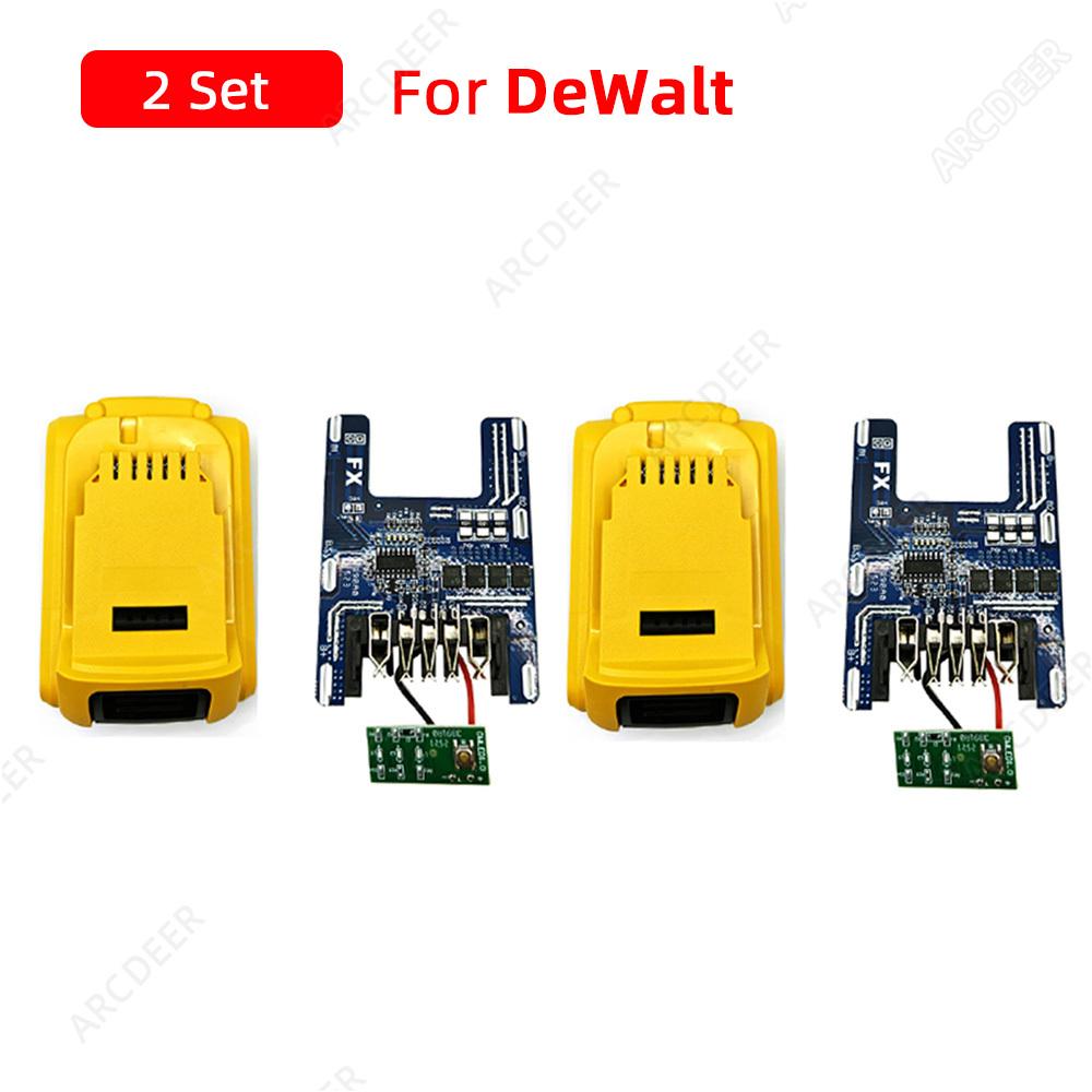 1/2/4/6/10Set 18V 21V 10*18650 Power Tool Accessories Li-ion Battery Case For Dewalt BMS Box 4Mos Charging PCBA Power Display